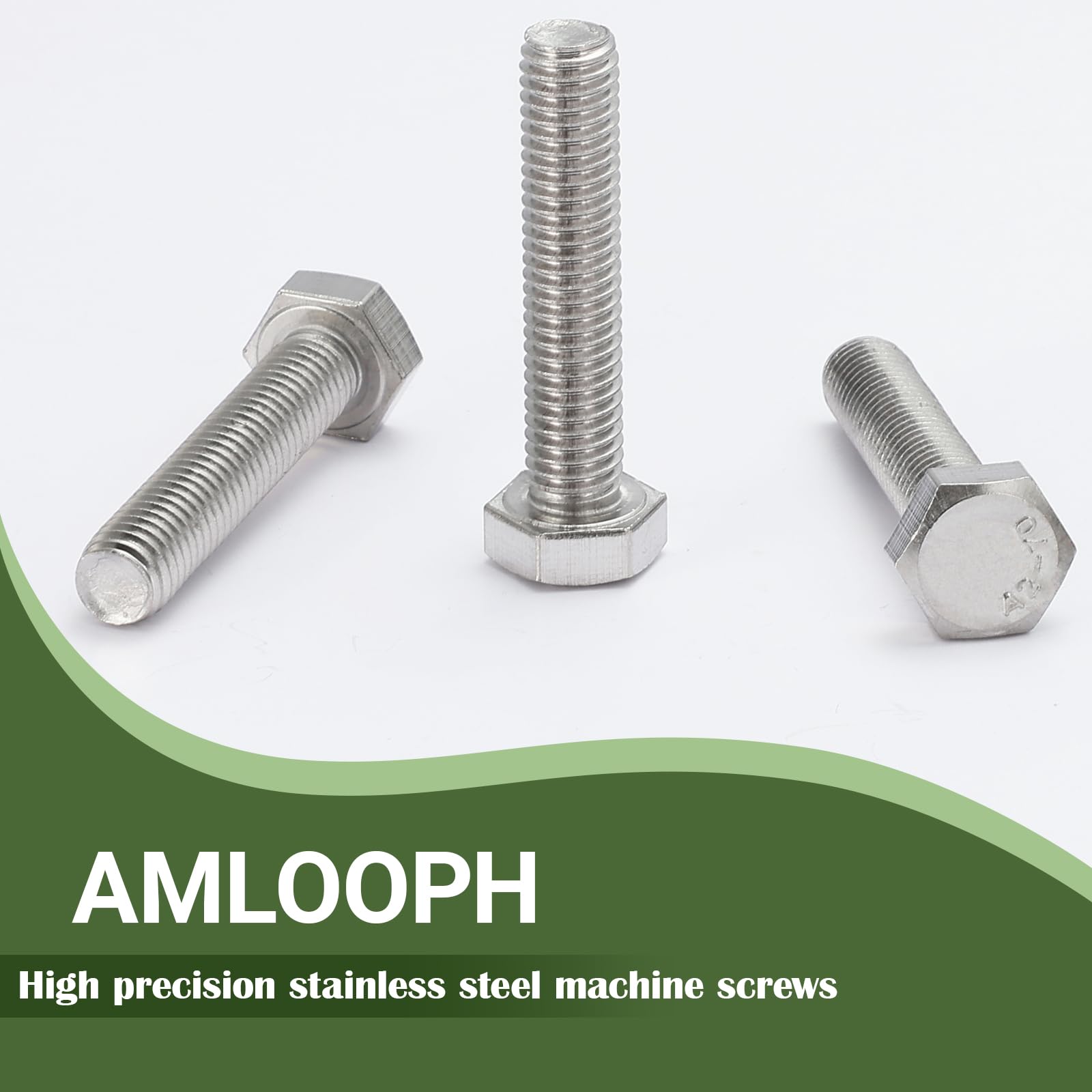 AMLOOPH M6 Bolts, M6 X 45mm Hex Head Cap Screws - Image 2