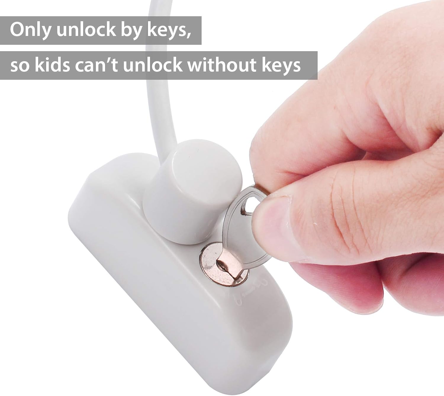 Kamtop 4 PCS Window Restrictor Locks, Lockable Window & Door Limiters with Keys, Child-Friendly Casement Window Lock, Window Opening Control Guard for Improved Child Protection (White)