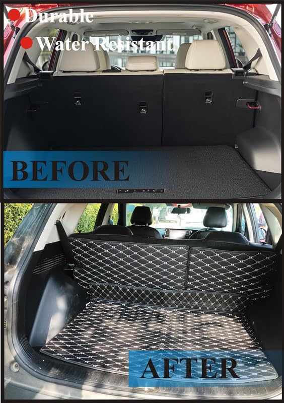 Image of CAPDELL 7D Premium Car Boot /Trunk Mat Compatible with Mahindra BE6||Luxury Leatherite Boot Mat||Set of 3pcs||Waterproof and Washable||Colour:-Black with Silver