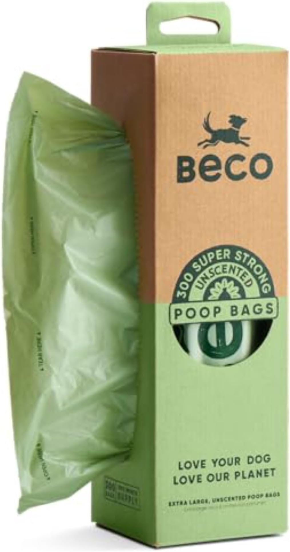 Dog Poo Bags - Strong, Leakproof & Large - 94% Recycled Plastic, Extra Thick Dog Poop Bags, Heavy Duty - Unscented XL Roll, 300 Count