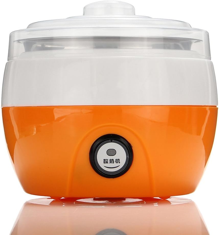 OUNONA 1L Automatic Yogurt Maker - Electronic Stainless Steel Tank Home Yogurt Making Machine with US Plug (Orange): Home & Kitchen