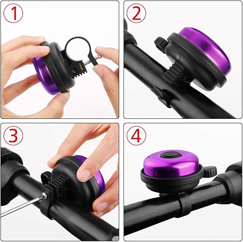 Miniatura 4 de Accmor Campana de bicicleta clásica, campana de bicicleta de aluminio, sonido nítido y claro para bicicleta para adultos y niños