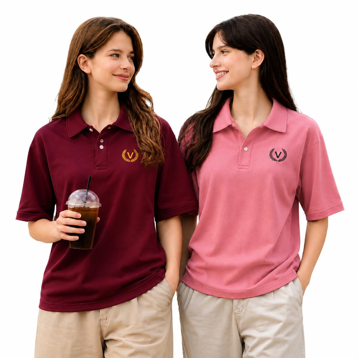mack jonney Women's Regular Fit Solid Polo T-Shirt | Cotton Blend | Collared Neck | Half Sleeve Casual Polo Tee (Pack of 2)-MJ-475-picture-22