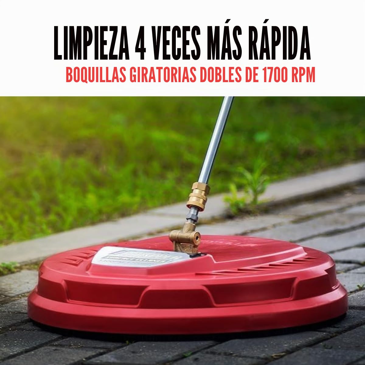 ✦ Limpiador de Superficies a presión ✦ 3300 PSI Estropajo con Dos boquillas giratorias, Conector de Acoplamiento rápido de ¼, Adecuada para Superficies Verticales y horizontales (SB000-PSC02)
