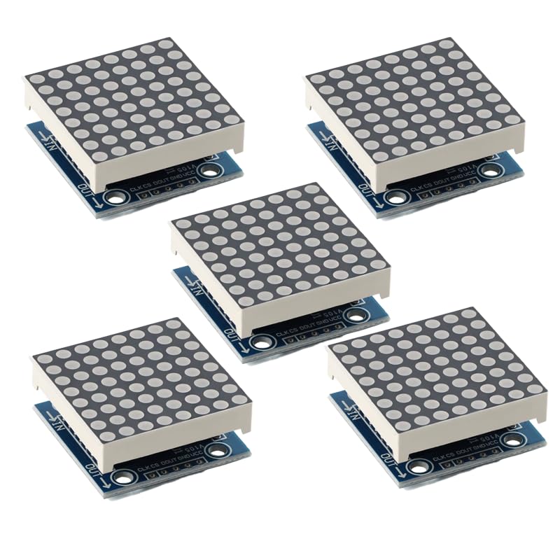5Pcs MAX7219 Dot Matrix Display 4-in-1 Display Board 5V SCM Control Drive LED Module