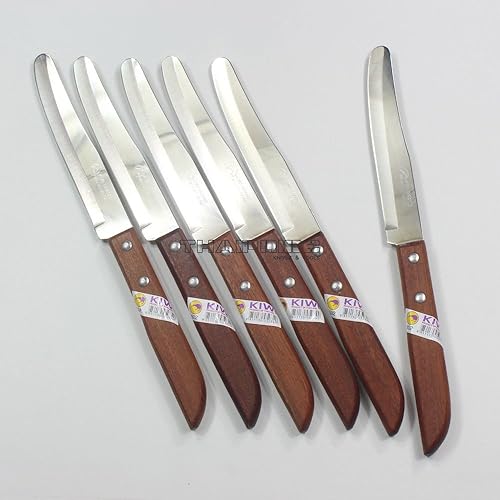 Cuchillos para carne de cocina tailandesa, cuchillos de acero inoxidable, Kiwi 502, 6 unidades por juego
