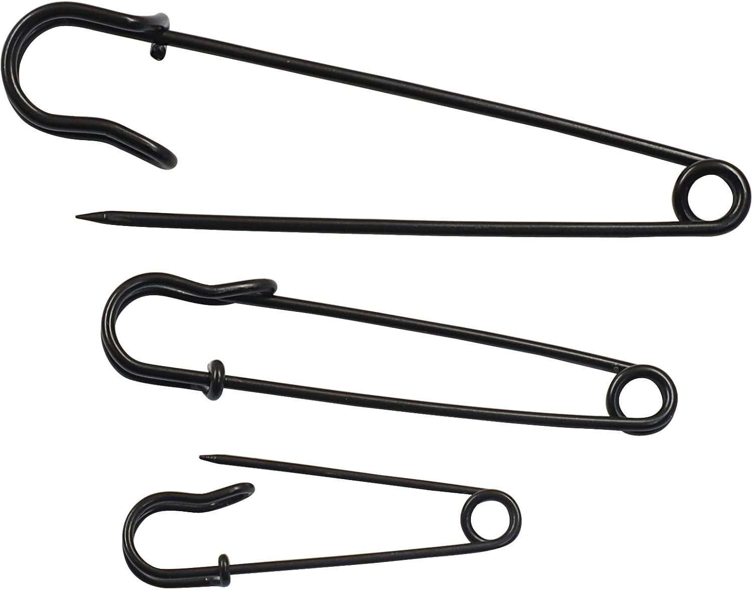 20 Pcs 2" Black Large Safety Pins, Heavy Duty Metal Pins for Blankets, Clothing, Handicrafts, Diapers, and Canvas Crafts