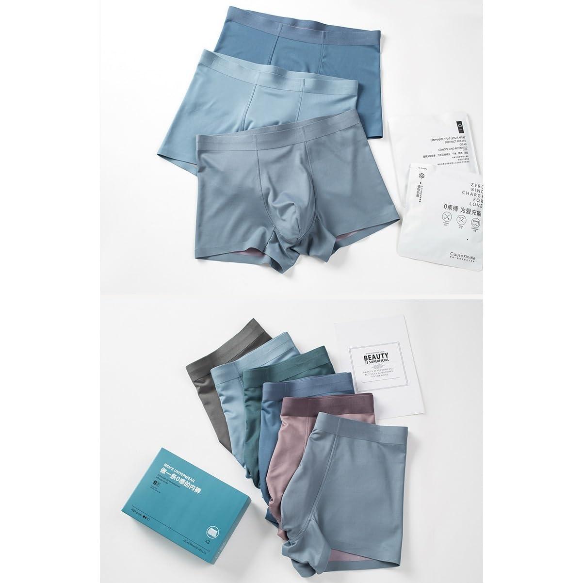 Pack De 3 Calzoncillos Bóxer Modales para Hombre Bragas Ultra Suaves Y Respetuosas con La Piel Ropa Interior Cómoda Y Flexible (Color : 3-Piece-A, Size : XL)