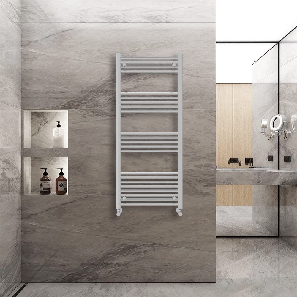 Warmehaus Straight Heated Towel Rail Radiator Ladder Chrome 1400x600mm