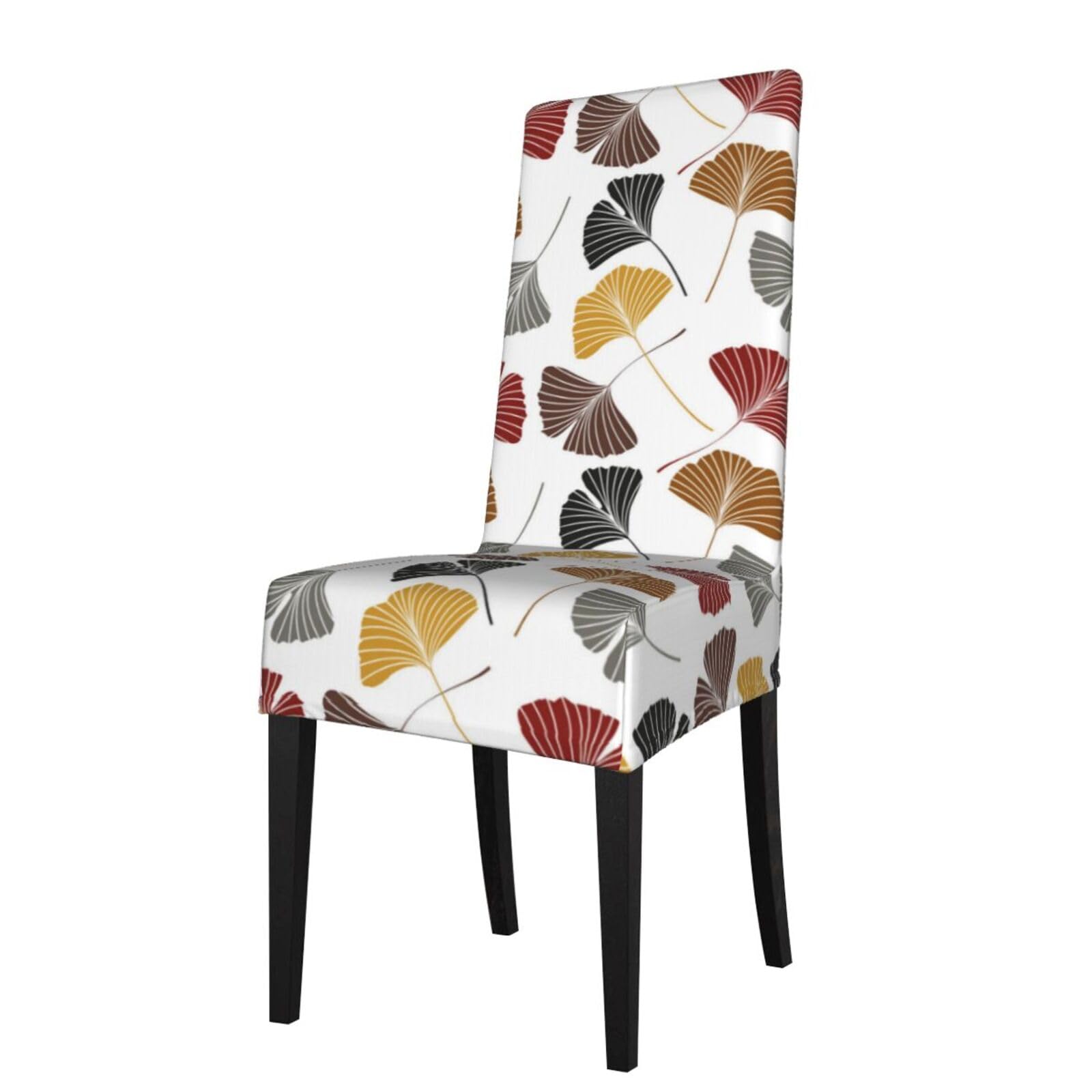 LKYMOH Ginkgo Leaves, Chair Covers Stretch Chair Slipcovers for Dining Room, for Party Pet Protection Universal Fit Soft Polyester