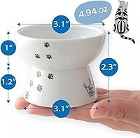 Vista 3 de Necoichi Cuenco elevado de comida para gatos, cuenco elevado de cerámica para fatiga de bigotes y cuello, apto para lavavajillas y microondas