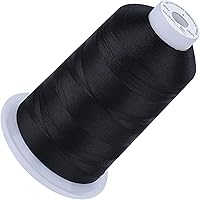 Simthread 5500Yds Black 900 Embroidery Thread - 5000M 40WT Polyester, High-Speed Rated for Brother Singer Janome, 170+ Vivid Colors