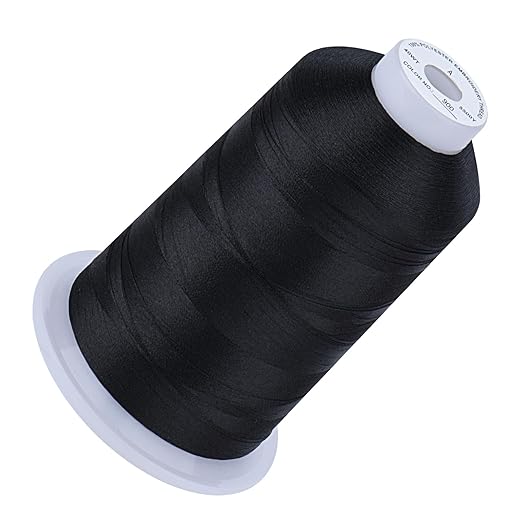 Simthread Embroidery Thread 5500 Yards Black 900, 40wt 100% Polyester for Brother, Babylock, Janome, Singer, Pfaff, Husqvarna, Bernina Machine