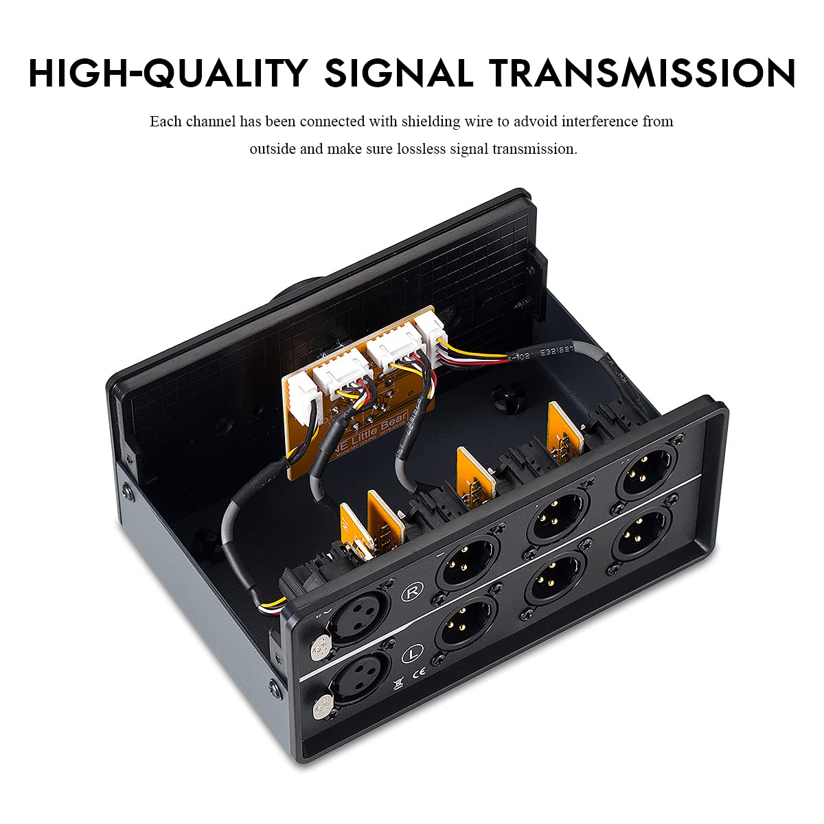 DoukAudio XLR - Conmutador de audio 1 en 3 salidas: Selector pasivo equilibrado estéreo para comparación de múltiples fuentes, aluminio blindado chapado en oro, estudio HiFi Audiófilo