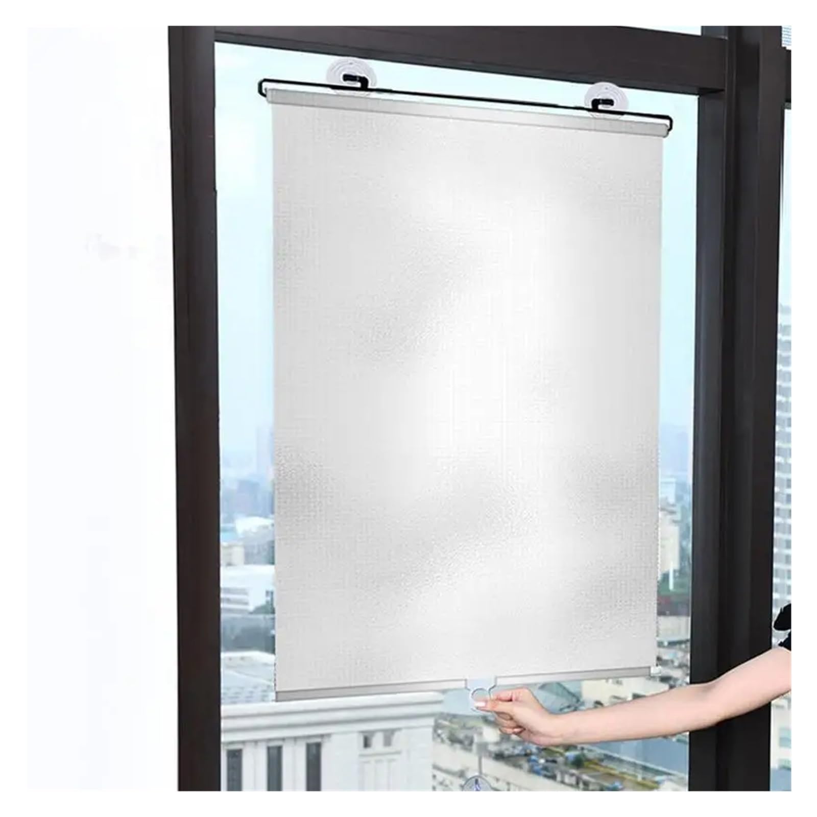 Protezione Solare Auto Parasole Interna Tenda Parasole Avvolgibile Automatica In PVC Con Rullo Parasole Per Auto, Tenda Oscurante Con Ventosa, Tenda Parasole Per Finestrini Auto(58 x 125cm)