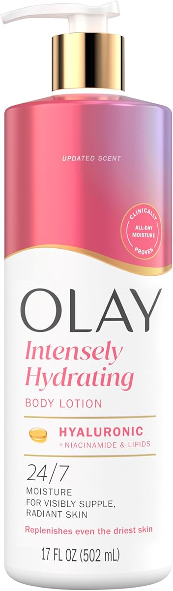 Body Lotion for Women, Nourishing with Hyaluronic Acid Serum, Visibly Soften & Smooth Skin, 24hr Moisture & Hydration, Fast Absorbing Formula, Vitamin B3 Complex, For All Skin Types, 17 fl oz