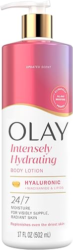 Olay Nourishing & Hydrating Body Lotion for Women with Hyaluronic Acid, 24hr Moisturizing, Vitamin E & Vitamin B3 Complex, Fast Absorbting Formula, 17 fl oz