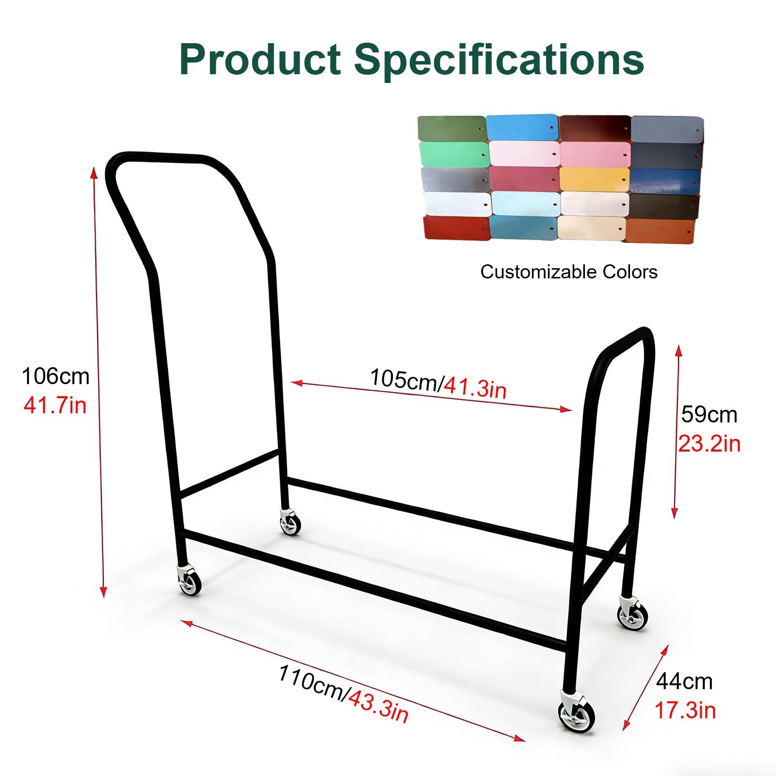 Robuster Rollwagen aus Metall mit 4 Lenkrollen, 109,2 cm, Aufbewahrungswagen für Lager, Garage, Organisation, unterstützt 299 kg – spart Platz