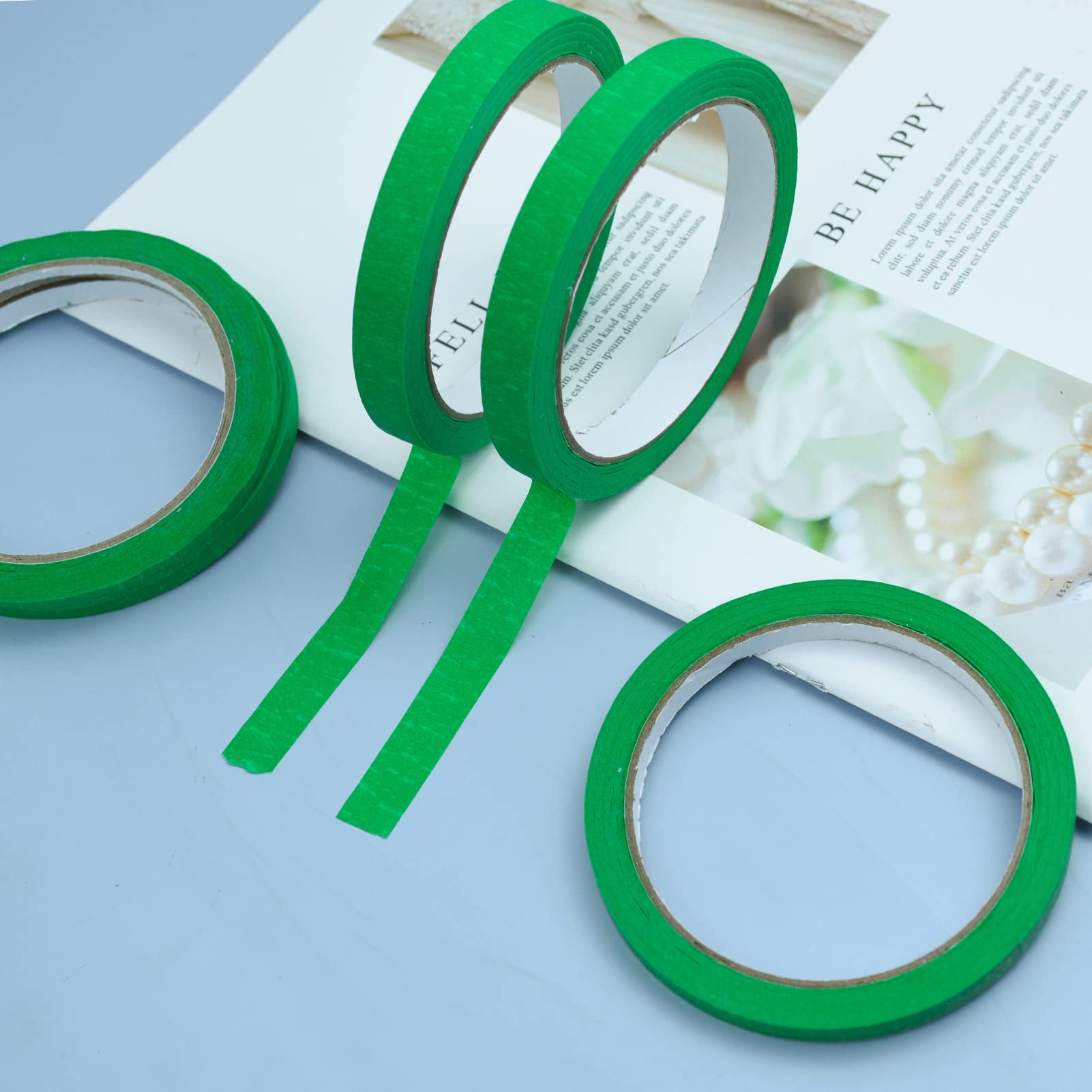 Bande De Masquage, Lot De 3 Rouleaux De Ruban Adhésif De Masquage, 25MM X 50M Bande