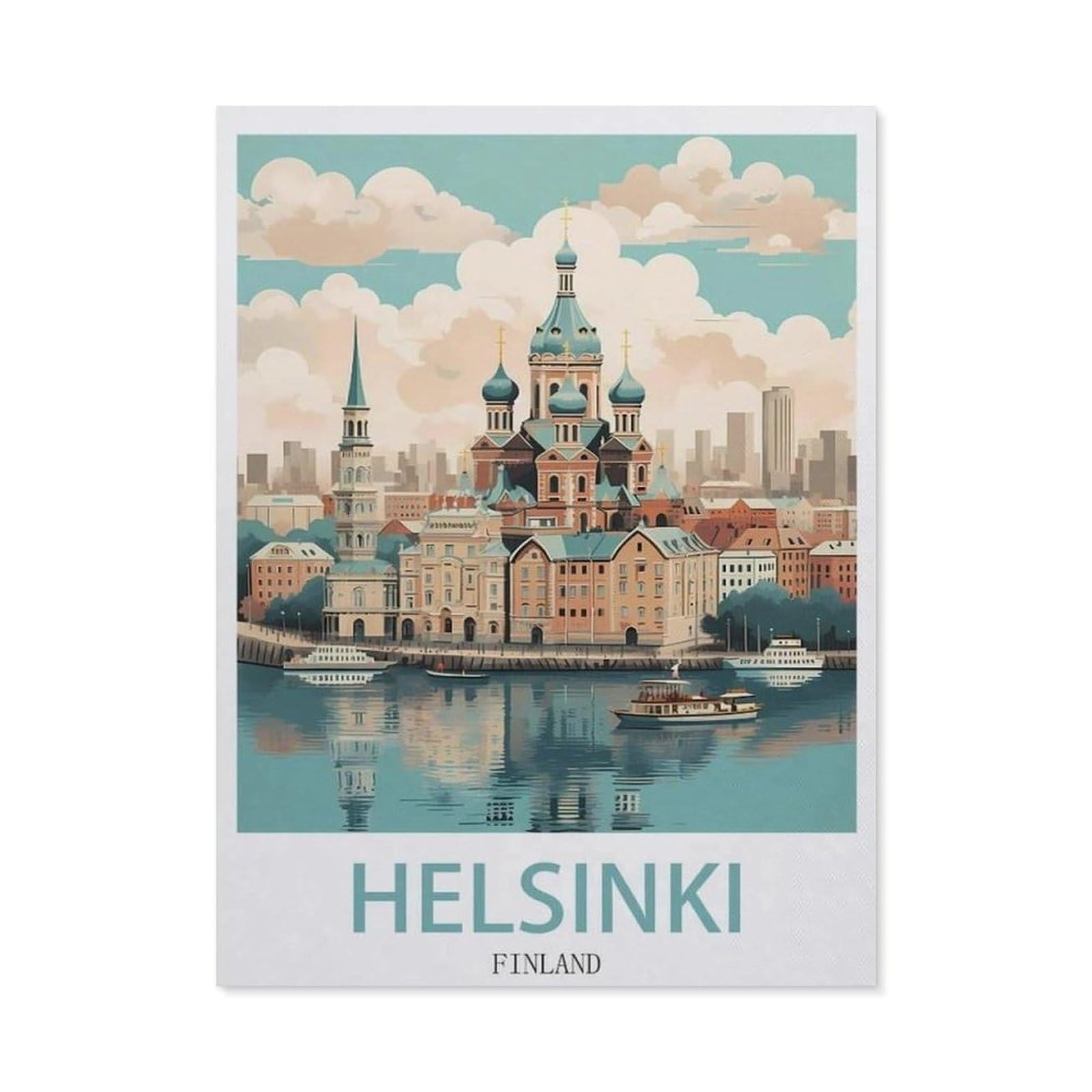 Vintage Metal Tin Sign，Helsinki Finland(20x30cm）