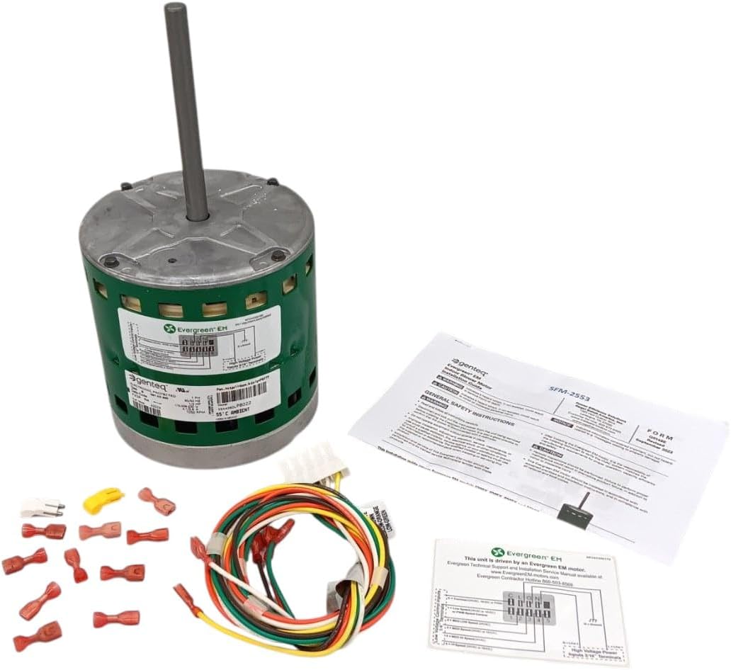 Evergreen CECOMINOD073162 GE • Genteq 1/3 HP 230 Volt Replacement X-13 Furnace Blower Motor