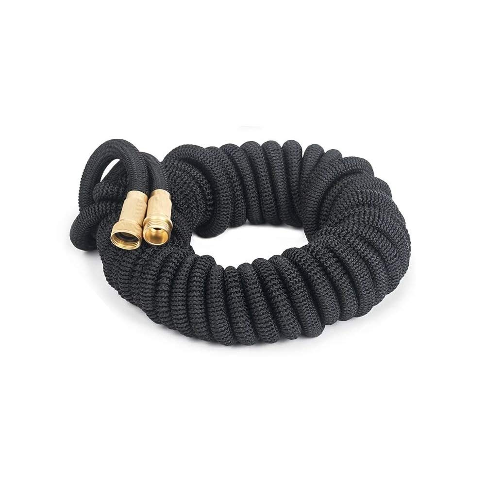 Tubo Da Giardino Gnimihz In TPE 7,6 Metri - Leggero E Flessibile - Raccordo In Ottone 1,9 Cm - Atossico Per Acqua Potabile - Nero
