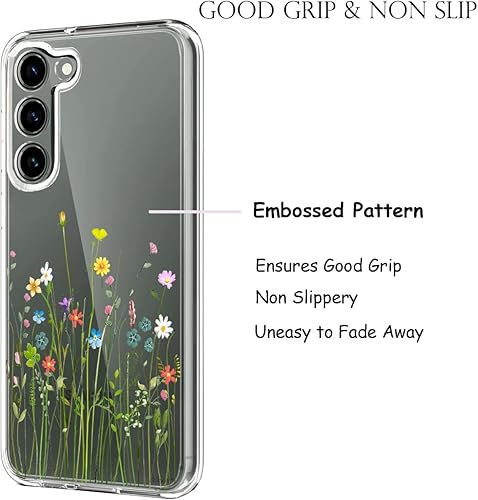 Miniatura 5 de Unov Funda compatible con Galaxy S23 Plus transparente con diseño de TPU suave, absorción de golpes, patrón delgado en relieve protector de 6.6