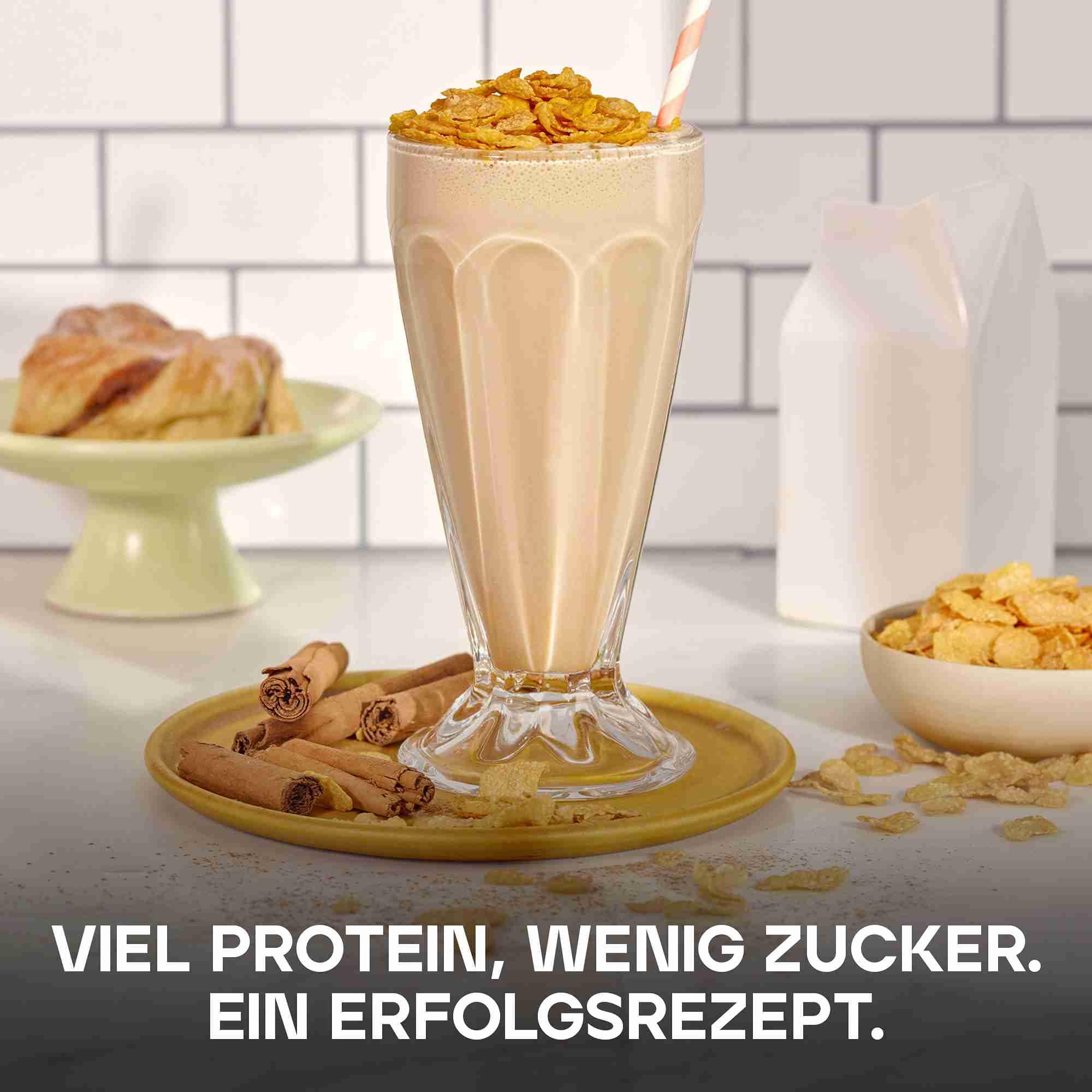 Bulk Pure Whey Protein Pulver | Zimt-Getreide-Milch | 22g Protein & 5g BCAAs pro Portion | Whey Shake | Wenig Zucker | Unterstützt Muskelaufbau & Regeneration | Leicht mischbar | Vegetarisch | 2.5kg