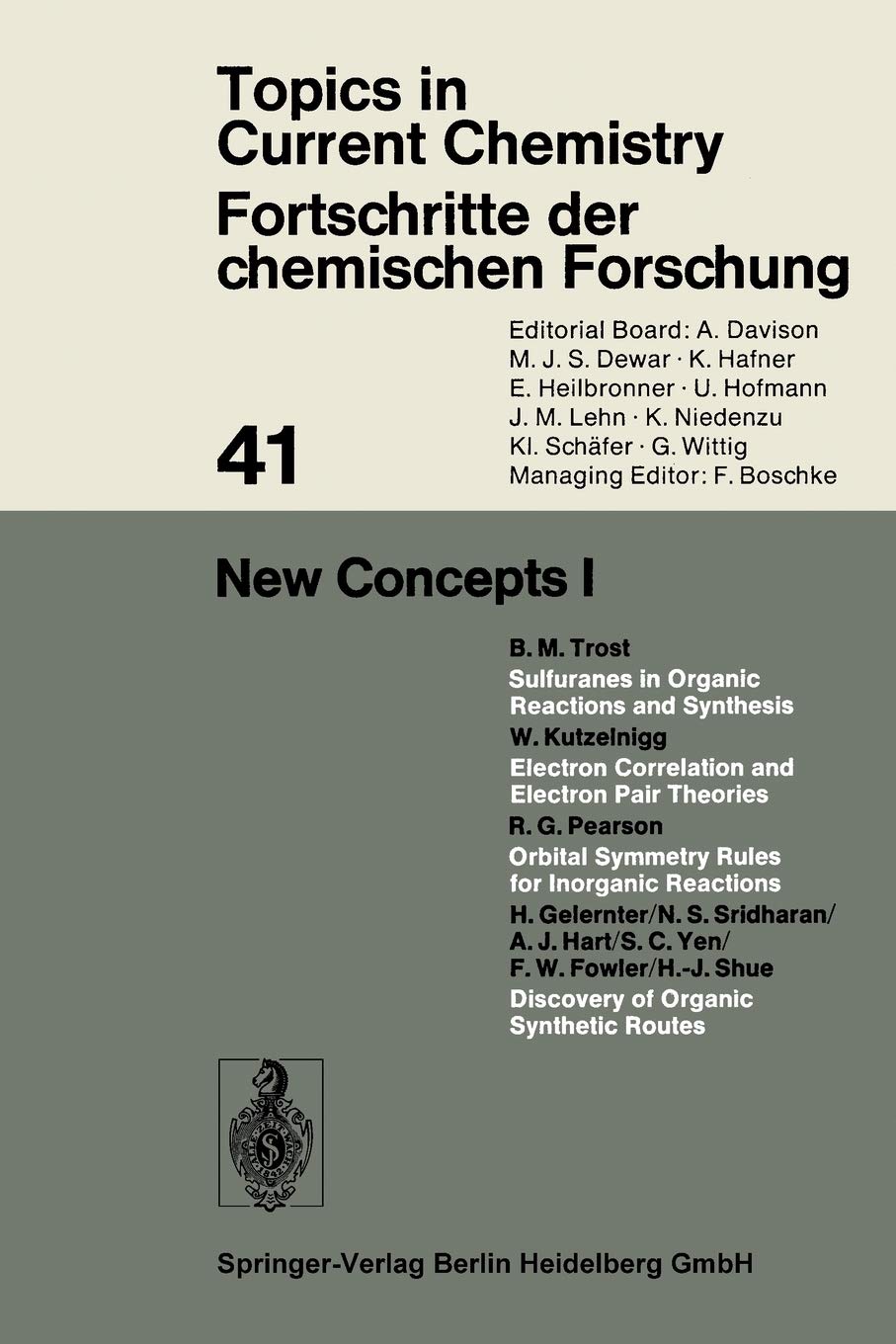 New Concepts I (Topics in Current Chemistry, 41)