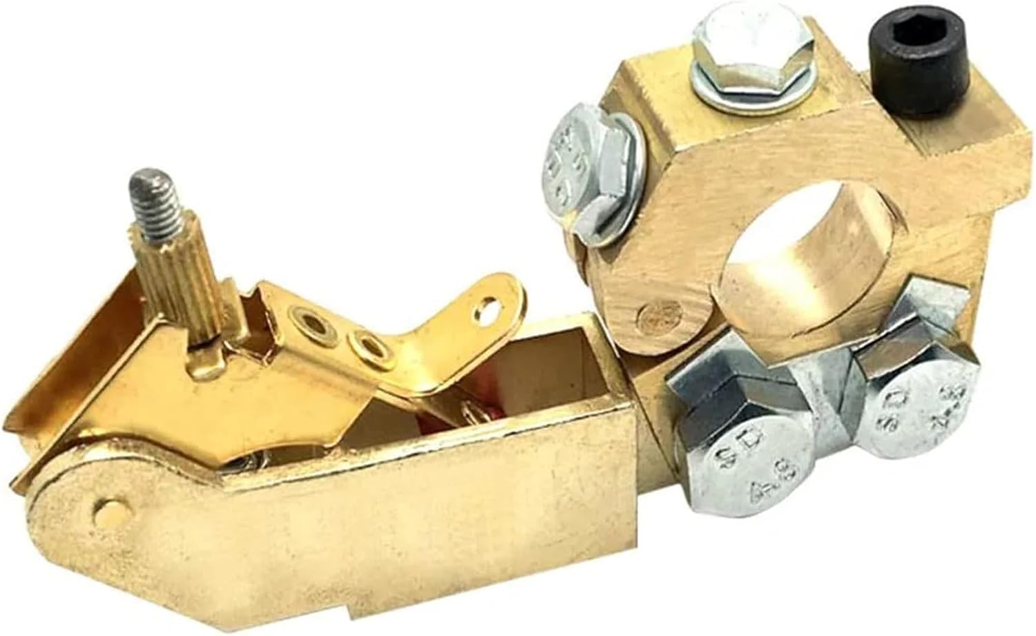 V Shape Brush Holder Marine Stern Shaft grounding high Silver Carbon Brush Double arm Carbon Brush Holder 10 * 20 with a Diameter of 16mm(Gold)