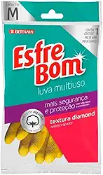 EsfreBom - Luva de Látex Multiuso Tamanho M, Cor Amarela, Bettanin
