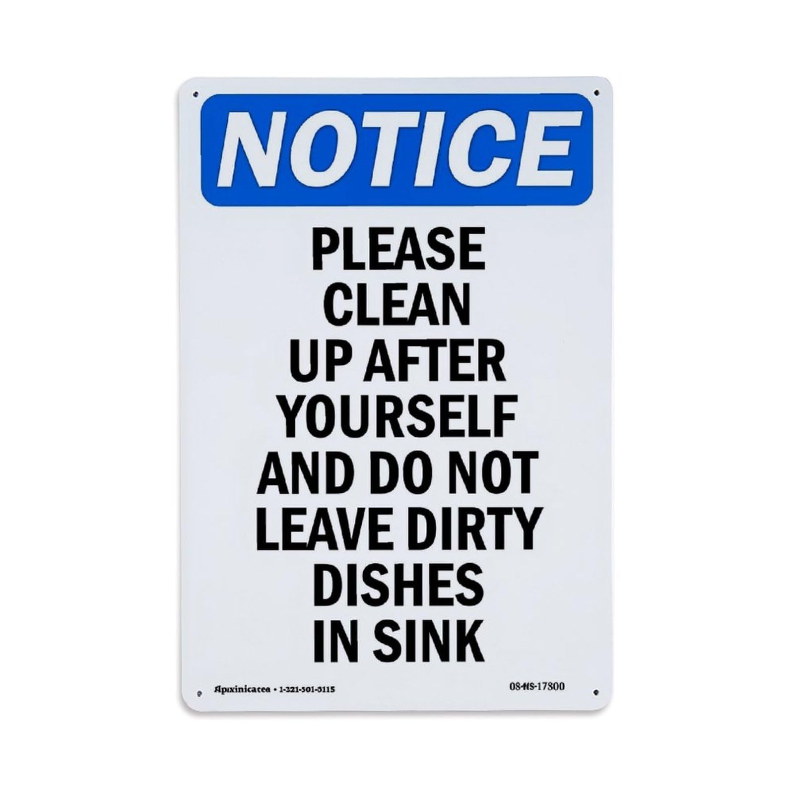 Jdfenggu Vintage Notice Please Clean Up After Yourself And Do Not Leave Dirty Dishes In Sink Retro Metal Tin Sign, Decor Art Poster For Bar, Home, Man Cave, Kitchen, Laundry Room Gift 8X12inch