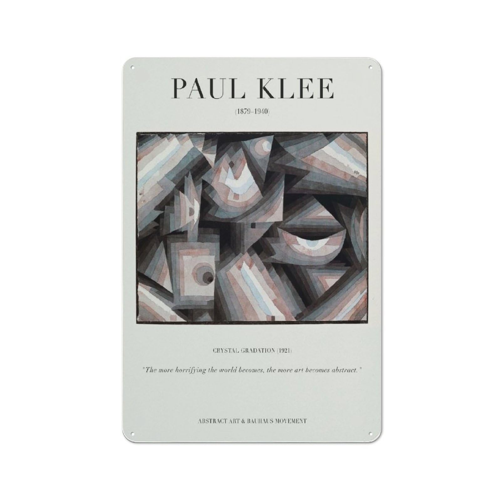 Junmoney Style-6 Paul Klee Crystal Gradation Abstract Art Retro Metal Wall Sign 30X20cm For Living Room Or Hallway, For Collectors Decorating Living Rooms And Hallways