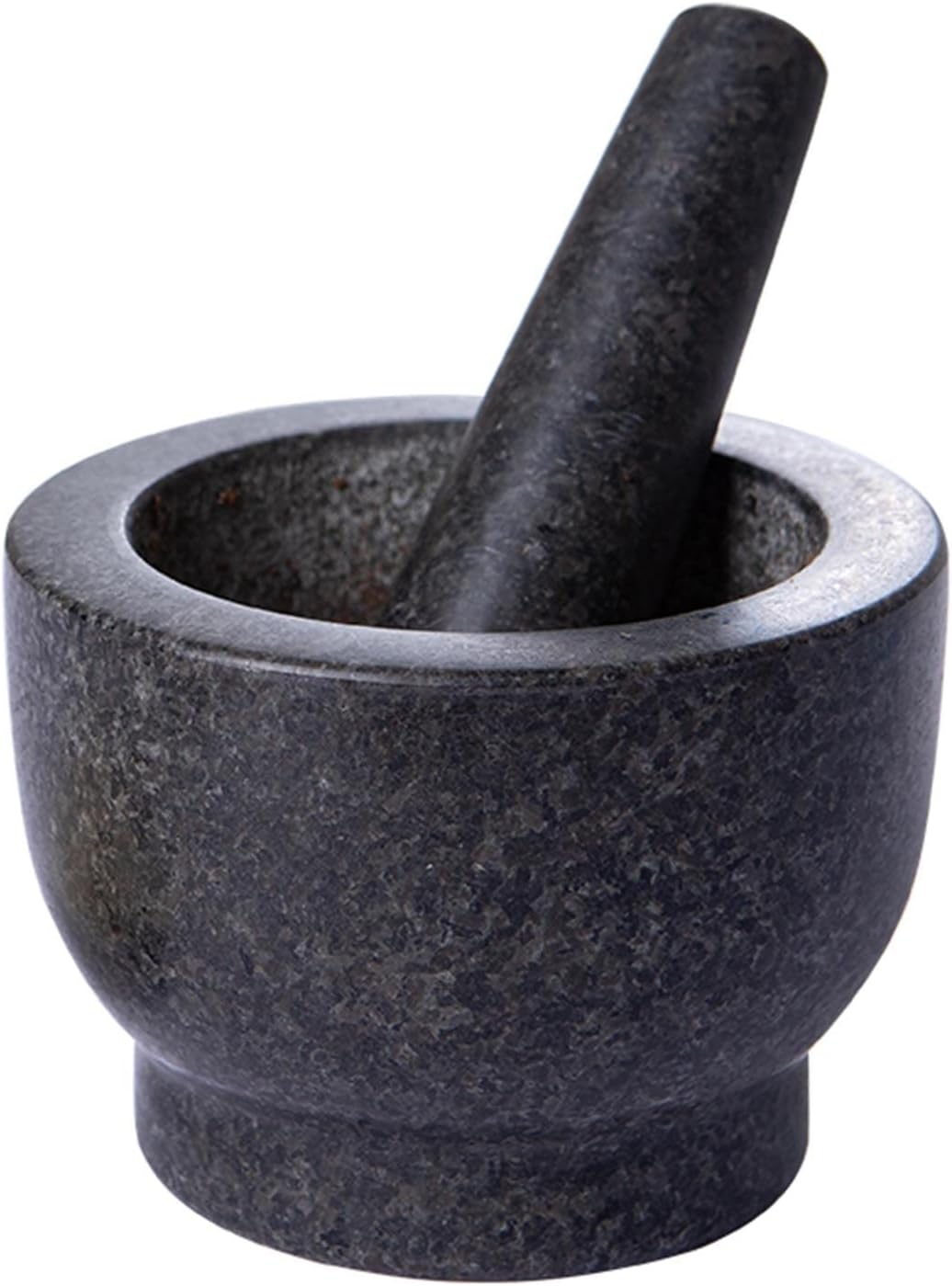 NTCE Black Natural Granite Hand Mortar and Pestle,Solid
