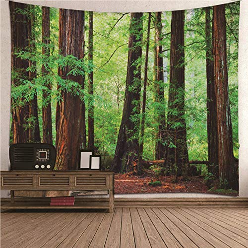 Tapiz de pared con bosque impreso en 3D, poliéster resistente de 210x140 cm lavable
