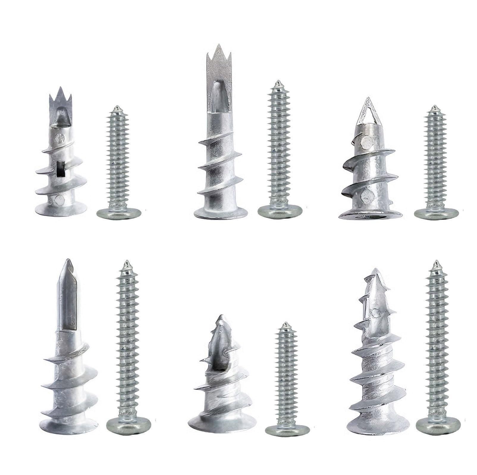 Xiedeai 20pk 13x32mm Heavy Duty Plasterboard Fixings & Wall Plug Anchors with Screws Self-Drilling Drywall Anchors for Secure Wall Hanging Strong Grip Durable Quality for Plasterboard and Hollow Walls