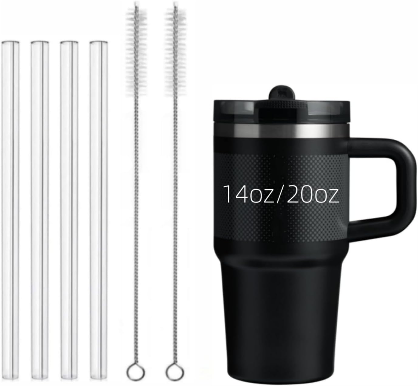 Metal Straw Replacement for Stanley Quencher ProTour Flip Tumbler 40oz,4 Pack Stainless Steel Drinking Straw with Cleaning Brush for Stanley Quencher ProTour 40oz Cup
