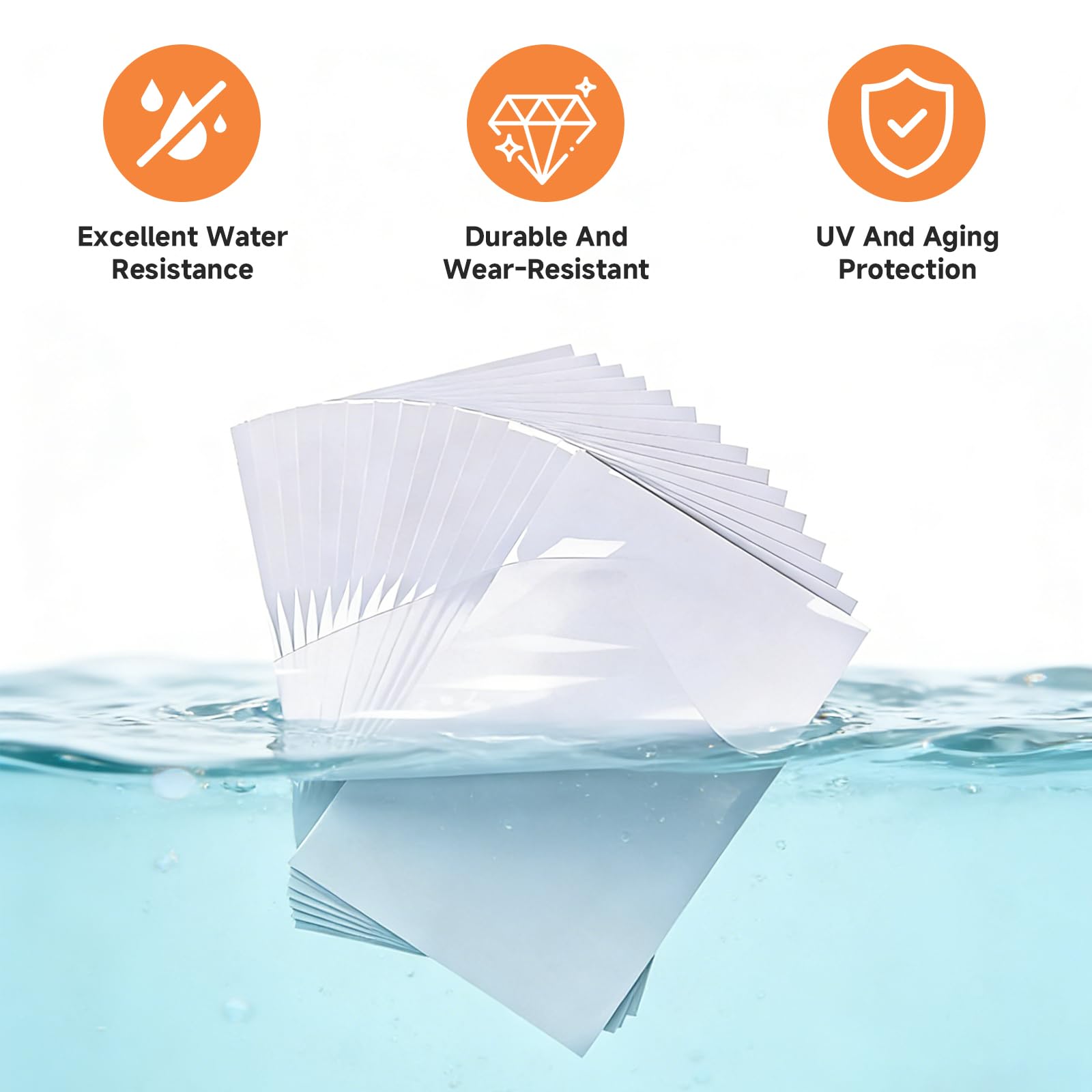 Film Autocollant Vinyle A4 Transparent pour Imprimante Laser Jet d'Encre, Lot de 20 Feuilles