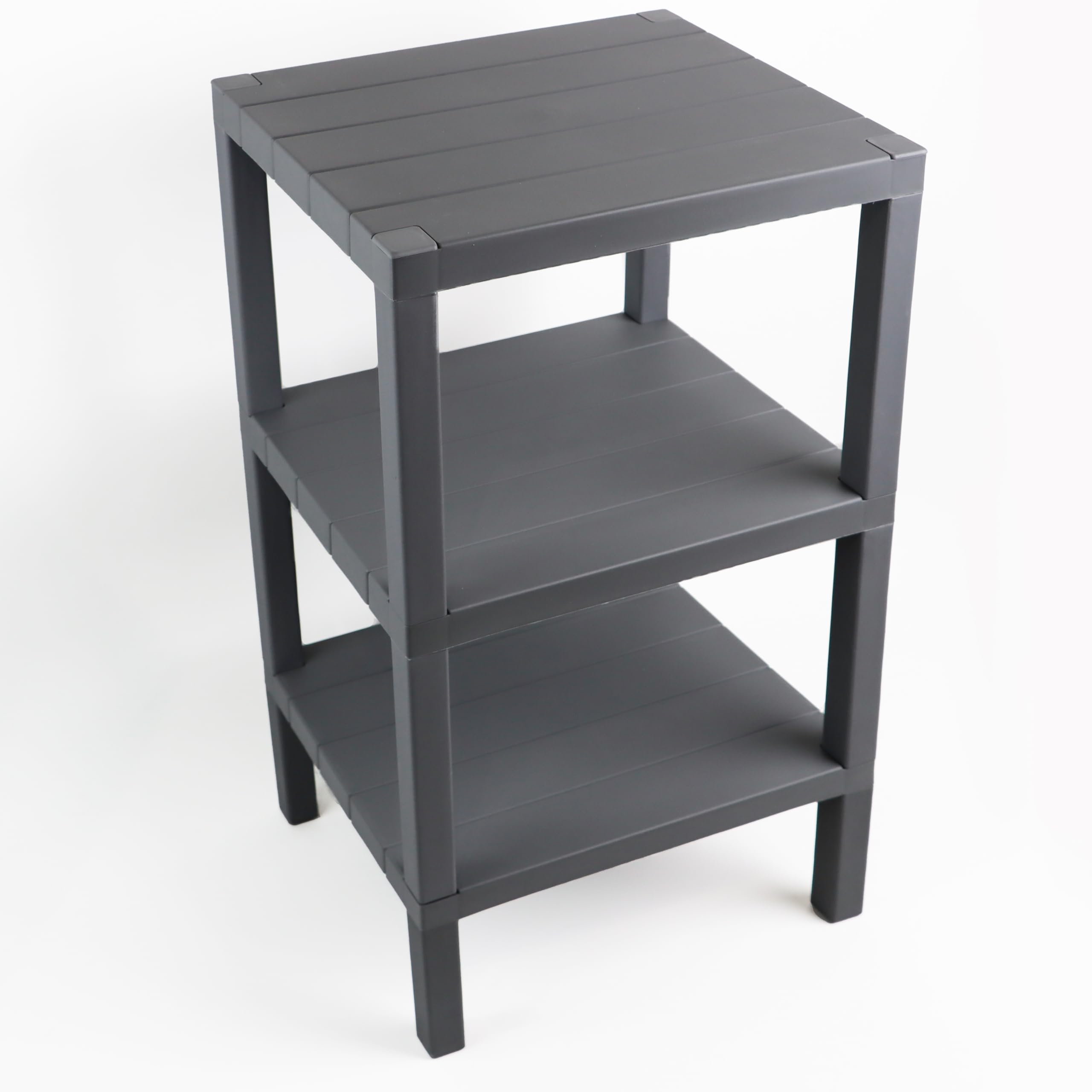 DIVCHI 3 Tier Side End Table Nightstand Coffee Tables Storage Bedside Office Living Room Bedroom Small Narrow Space Sofa Table (Grey)