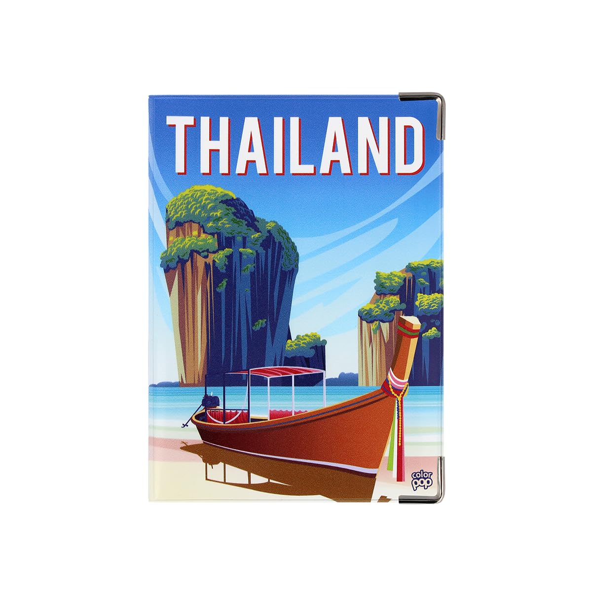 Color Pop Protezione passaporto Thailandia, prodotto francese, in PVC, accessori da viaggio, 13,5 x 9,5 cm, stampa, 13,5 x 9,5 x 0,6 cm, Contemporaneo
