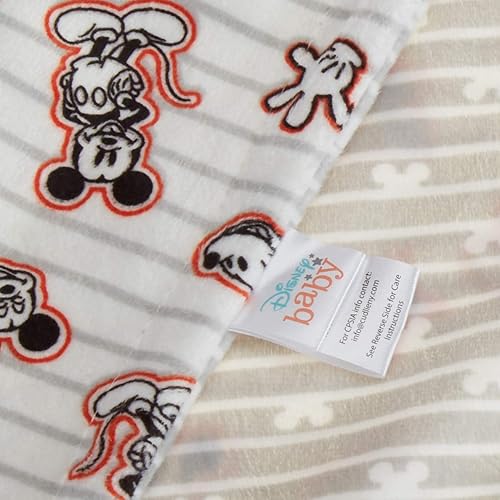 Miniatura 3 de Cudlie Disney Baby Boy Mickey Mouse - Manta reversible de visón de doble cara y gorra de Micky gris con orejas