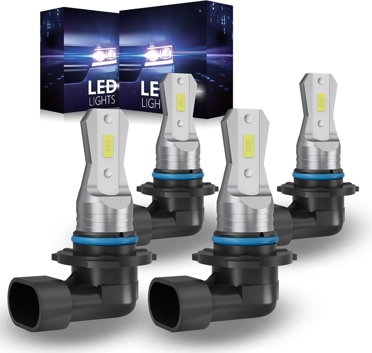 Light Bulbs 9005 9006, Fit For Honda Civic 1.3L 1.5L 1.7L 1.8L 2.0L 2.4L Sedan (2004-2015) High Low Bulbs, Plug and Play, 6000K, Fanless Mini Size, Pack of 4