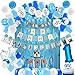 PartyHooman 1st Birthday Decorations for Boys Bundle With First Birthday Photo Banner, Backdrop, First Birthday Crown, One High Chair Banner and Supplies.. | Baby Boy First Birthday Decorations Boy
