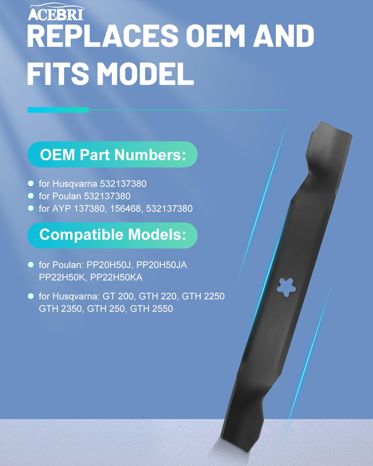 Amazon.com : ACEBRI Mower Blades 50 inch for Husqvarna for