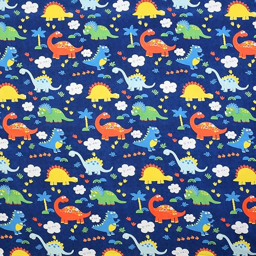 Image of Gleeson 320 TC Elastic Fitted Bedsheets for King Size Double Bed,Dinosaur Print Bedsheet for Girls|Boys Room,Kids Bed Room King Size Bedsheet Cotton Feel with Pillow Covers(72x78x8 Inch)