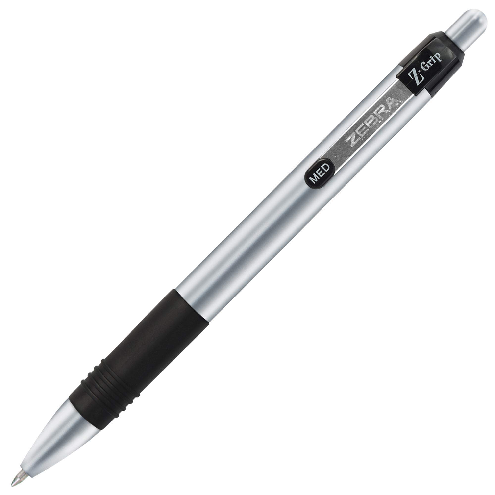 Zebra Ballpoint Pen,Retractable,1.0 mm, Gray Barrel, Black (ZEB22410)