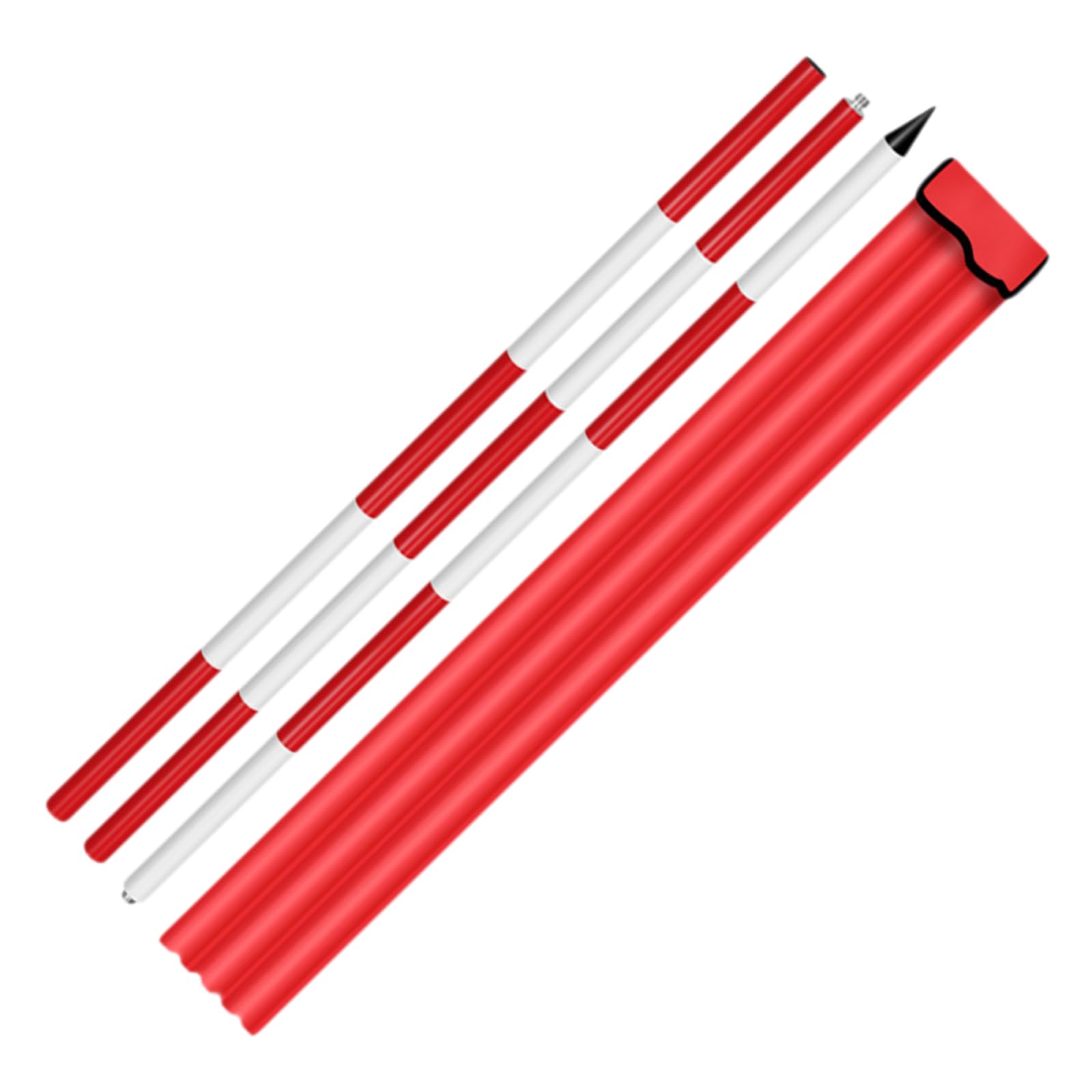 MRVAKDYDI Aluminum Survey Rod, Aluminum Lands Surveying Rod Red White 2m 3m 5m(3m)