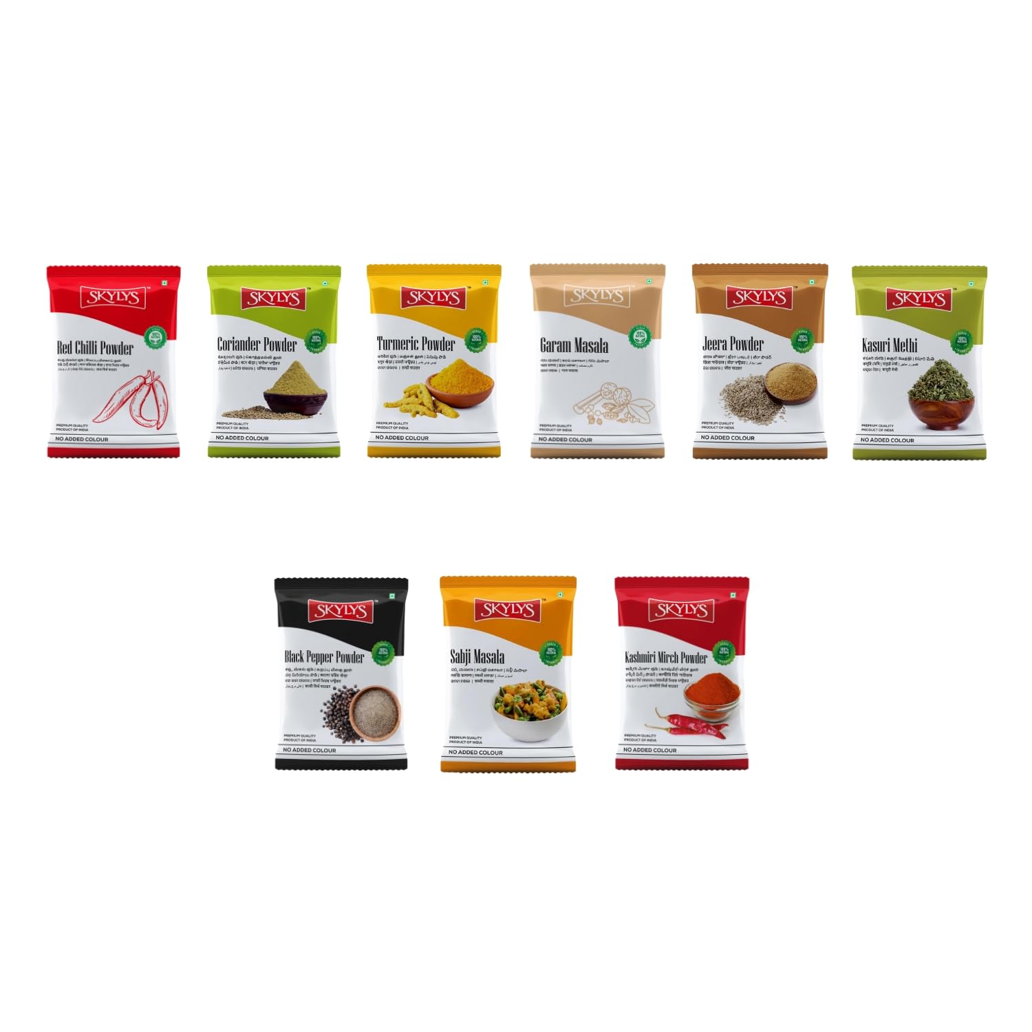 SKYLYS Masala Pack- (9 Masala Powder) (100Gm Haldi,100Gm Dhaniya,100Gm Red Chilli,100Gm Jeera Powder,100Gm Garam Masala,100Gm Sabji Masala,100Gm Black Pepper,100Gm Kashmiri Mirch,100Gm Kasuri Methi) (B0BDPNKJTQ) Amazon Price History, Amazon Price Tracker