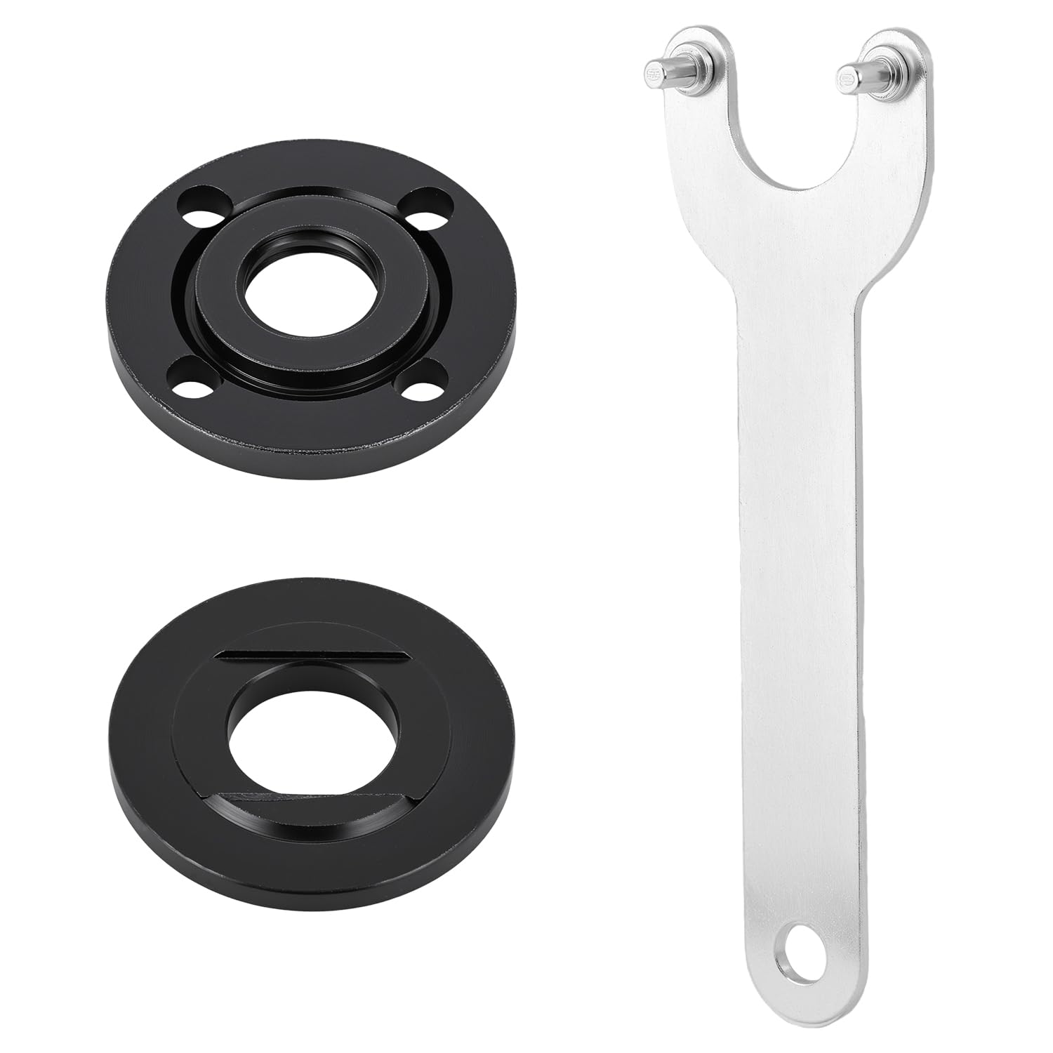 Qwork Black Qwork® Angle Grinder Flange Nuts Flange Wrench Set Universal For 125 Mm Angle Grinders