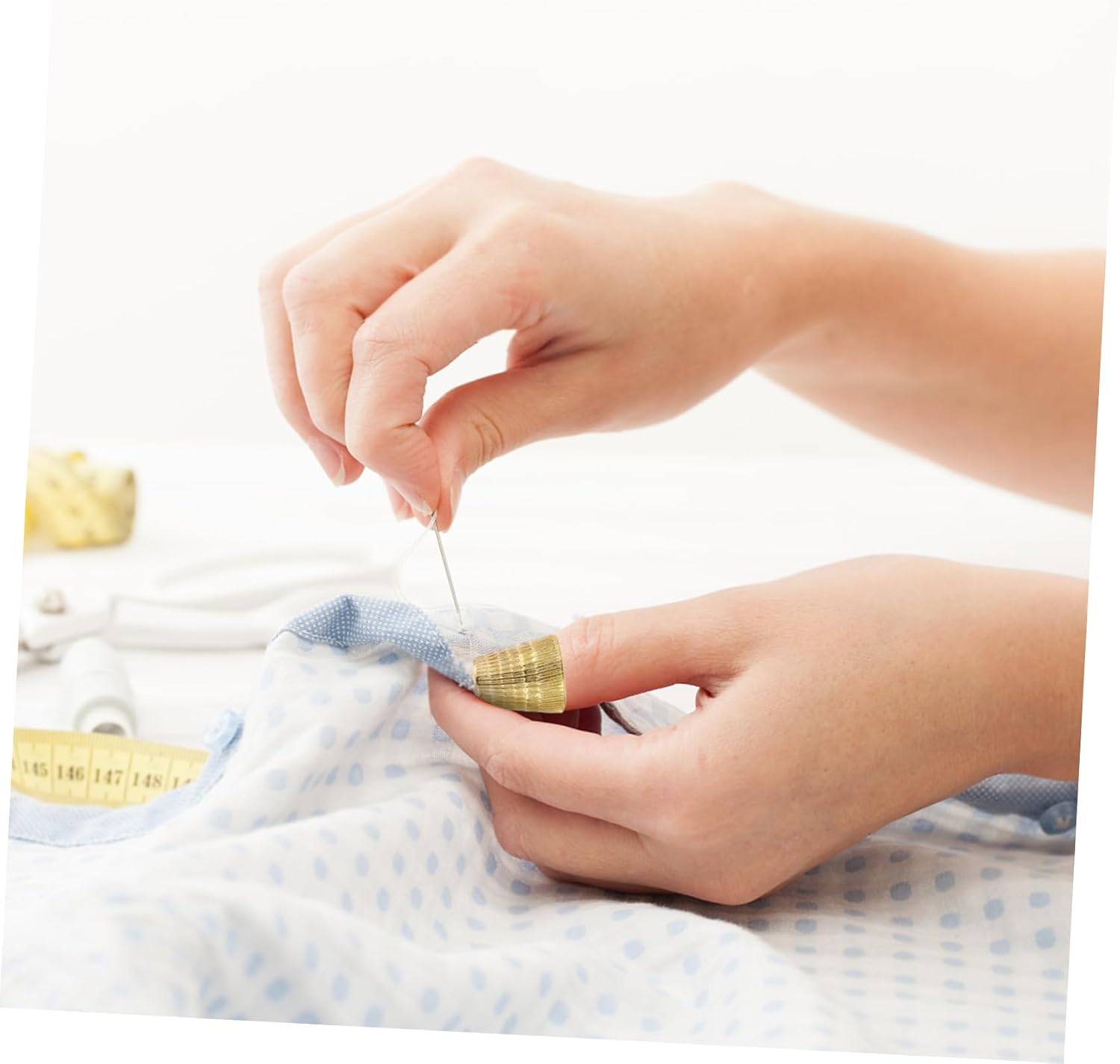 CORHAD 8pcs Thimble for Hand Quilting Embroidery of Sewing Thimbles Thumb Protection Material for Beginners and Dressmakers